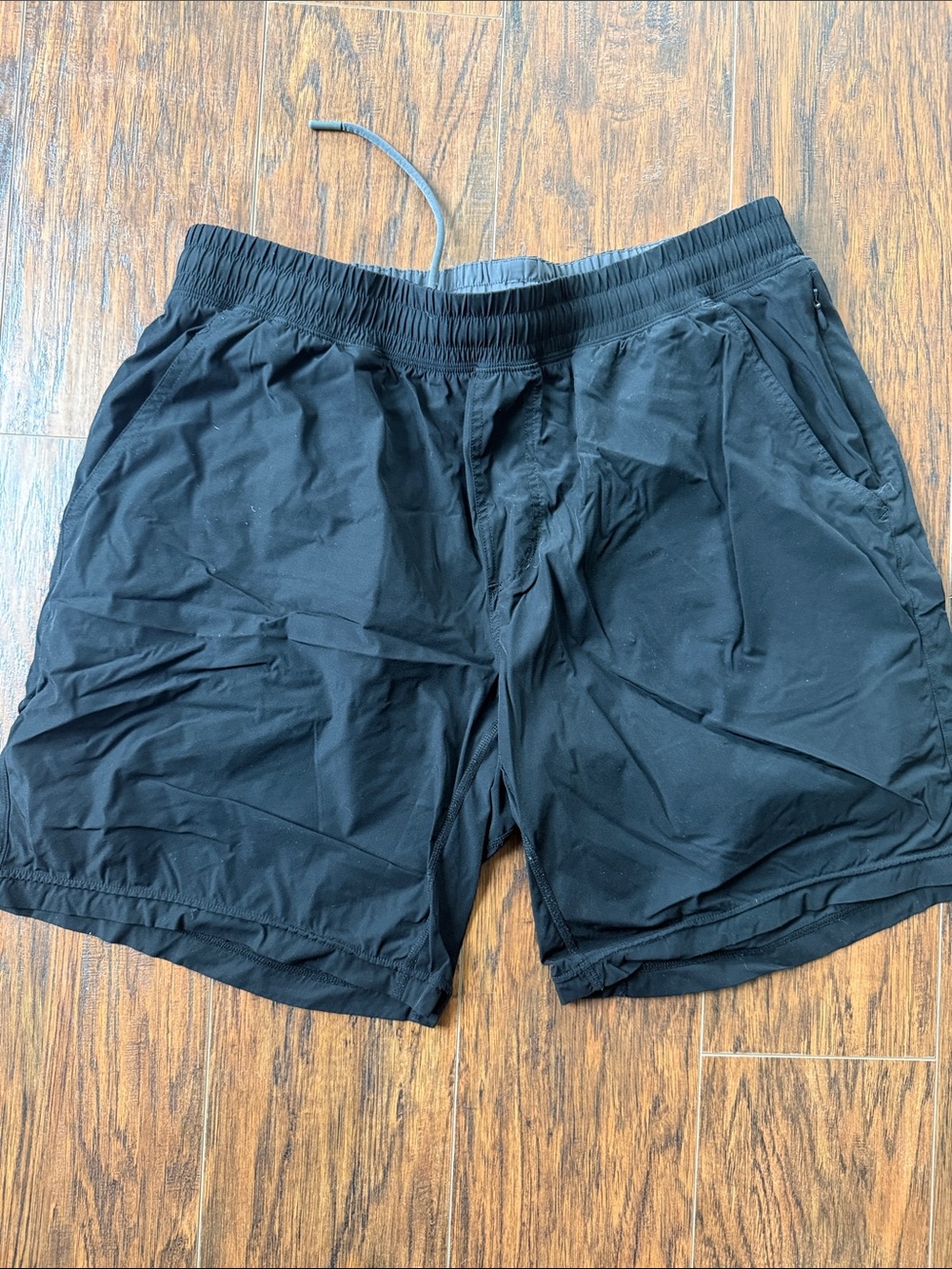 RHONE Black Lightweight Athletic Shorts with Zipper Pockets